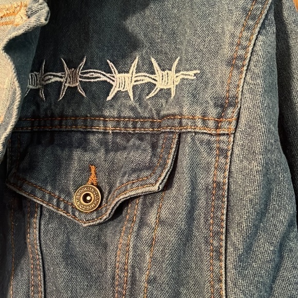 Brooklyn Cloth Blue Denim Jacket Embroidered Large - Picture 6 of 12